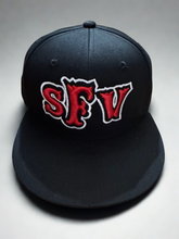 Load image into Gallery viewer, SFV Red/White Embroidered Snapback Hat