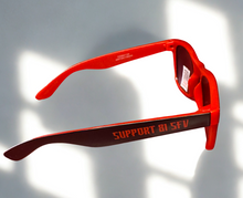 Load image into Gallery viewer, Support 81 SFV Two Tone Sunglasses | Black & Red Wayfarer Style | Big Red Machine