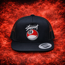 Load image into Gallery viewer, Support 81 SFV Billiard Ball Snapback | Black Graphic Hat | Big Red Machine