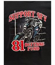 Load image into Gallery viewer, 81 SFV Defense Fund Tee | Black Graphic T-Shirt | Support 81 Big Red Machine