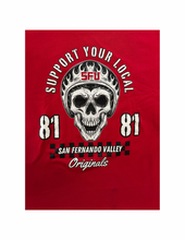 Load image into Gallery viewer, Big Red Machine Skull Originals Tee | Red Graphic T-Shirt | Support 81 SFV