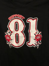Load image into Gallery viewer, Support 81 SFV Wings & Roses Womens Tee | Black | Limited Stock | Big Red Machine