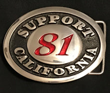 Load image into Gallery viewer, Support 81 California Belt Buckle | Handcrafted Pewter & Silver | Big Red Machine