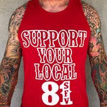Load image into Gallery viewer, Support Your Local 81 SFV Tank Top | Red & White | Big Red Machine