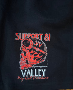 Support 81 Big Red Machine Valley Premium Fleece Shorts Black