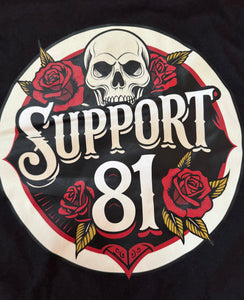 Support 81 Roses and Skull Women's Cropped Jersey Top