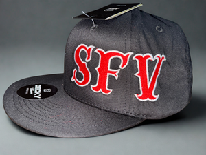 SFV Red/White Embroidered Snapback Hat