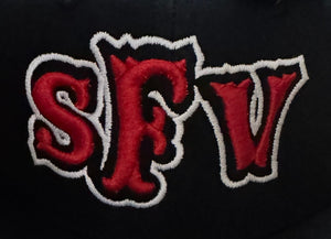 SFV Black/Black Embroidered Snapback Hat