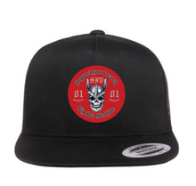 Load image into Gallery viewer, 81 Skull Flames Snapback Hat Grey/Orange
