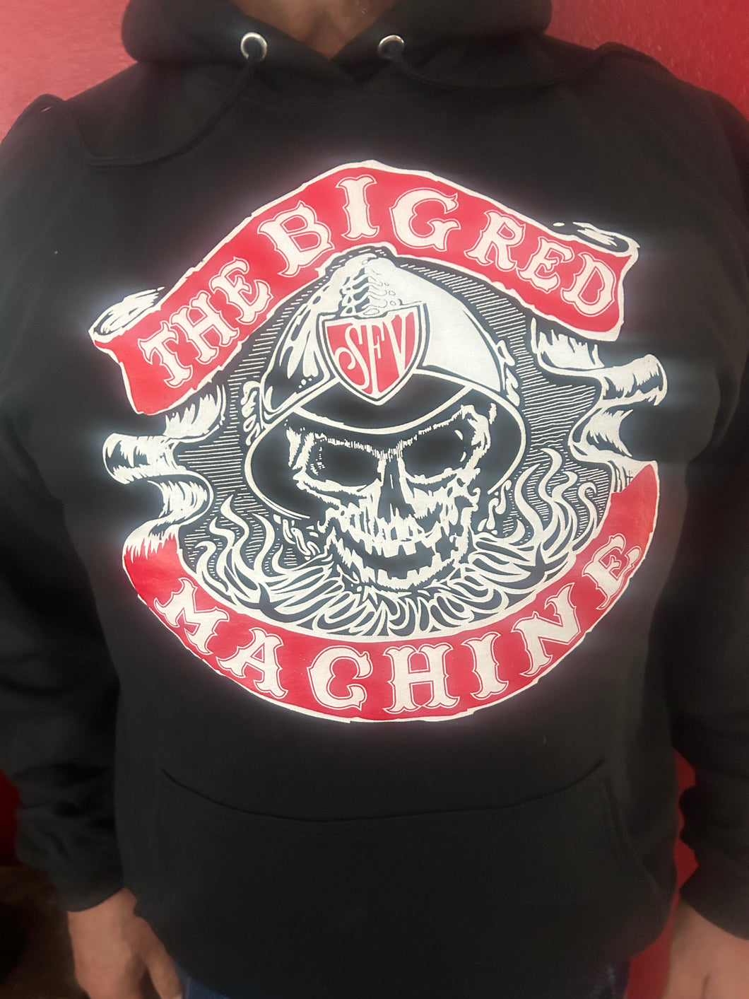 Big Red Machine Skull Hoodie