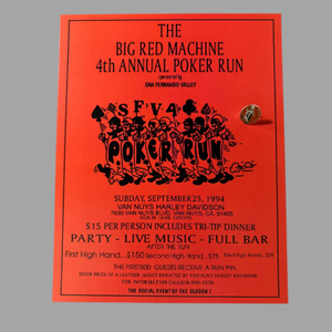 Poster 94' Poker Run 4 Vintage Re-Pop with 94' Poker Run Pin
