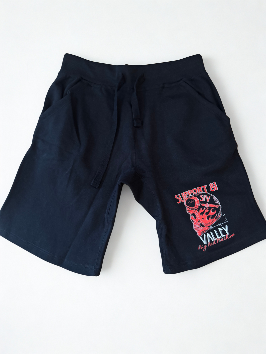 Support 81 Big Red Machine Valley Premium Fleece Shorts Black