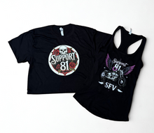 Load image into Gallery viewer, Support 81 Roses and Skull Women&#39;s Cropped Jersey Top
