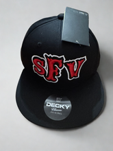 Load image into Gallery viewer, SFV Red/White Embroidered Snapback Hat
