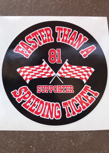 SFV Speeding Ticket Sticker